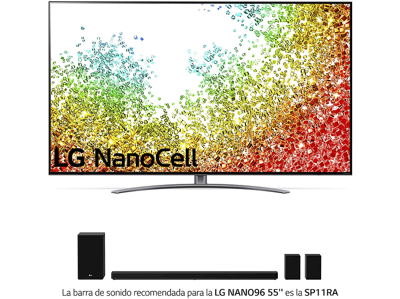 TV LED 55 -  LG 55NANO966PA, 8K NanoCell, SmartTV webOS 6.0, 8K α9 Gen4 con AI, HDR Dolby Vision, Plata