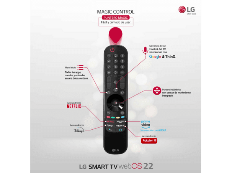 TV LED 75 - LG 75UQ80006LB, UHD 4K, Procesador Inteligente α5 Gen5 AI Processor 4K, Smart TV, DVB-T2 (H.265), Negro