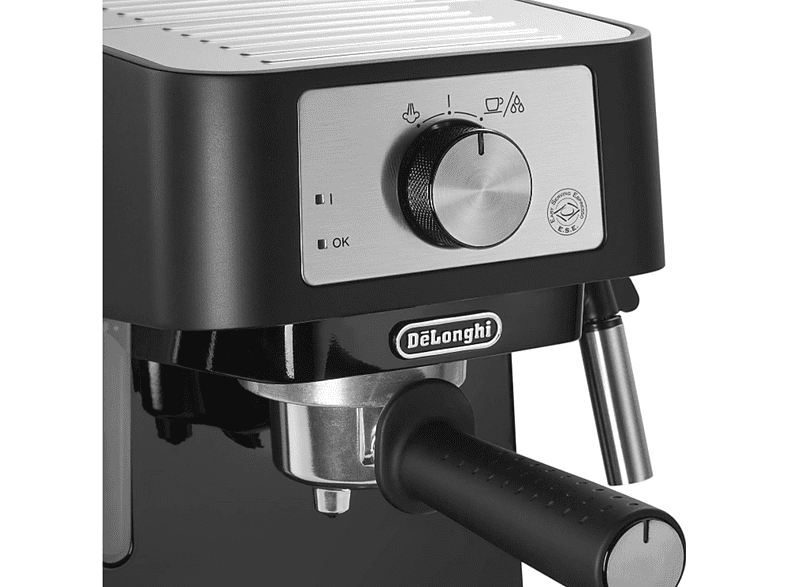 Cafetera superautomática - De'Longhi EC260.BK, 1100 W, 1 l, 15 bar, Función 2 tazas, Espumador de leche, Negro/ Inox