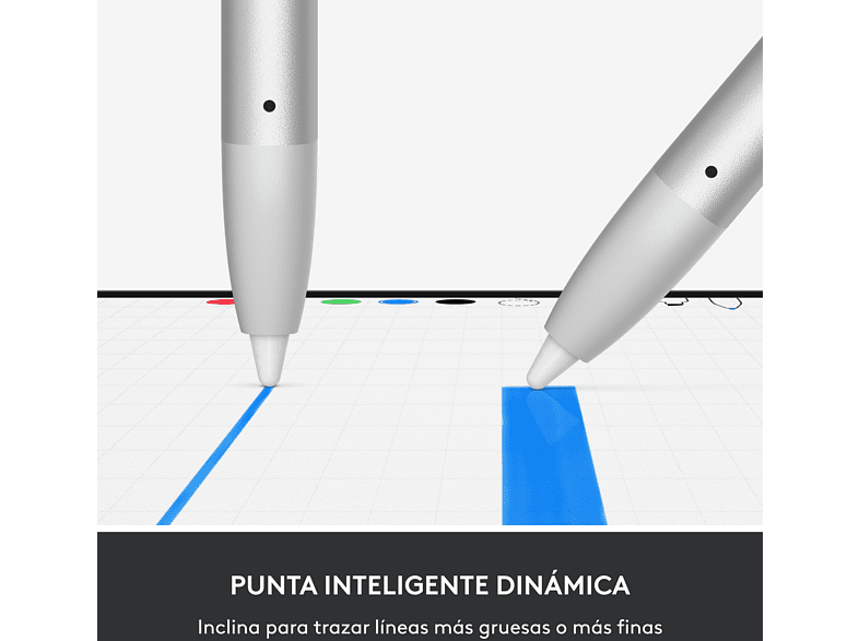 Stylus pen - Logitech Crayon, lápiz digital para iPad con tecnología Apple Pencil, precisión de píxel y punta inteligente dinámica con carga rápida