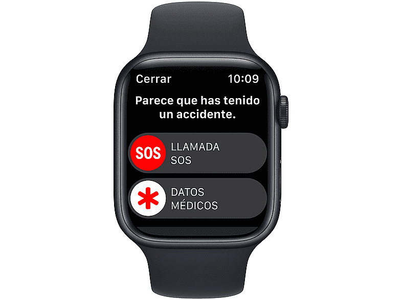 APPLE Watch Series 8 (2022), GPS, 45 mm, Caja de aluminio, Vidrio delantero Ion-X + Adaptador de corriente, USB-C de 20 W