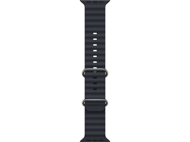 APPLE Watch Correa Ocean blanca, 49 mm, Talla XL, Elastómero de alto rendimiento, Medianoche