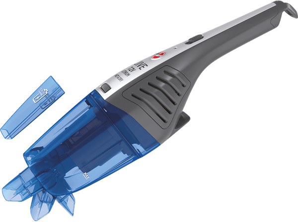 Aspirador de mano - Hoover  JIVE HJ72WDLB 011, Sólidos y Líquidos, 7.2 V, 10 min, Filtro Lavable, 0.3L, Carga Rápida 90min, Gris/Azul