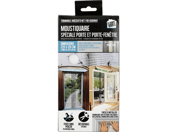 Soporte atrapamosquitos - CMP Paris Mosquitera, 220x120, Para puertas, Poliéster, Negro