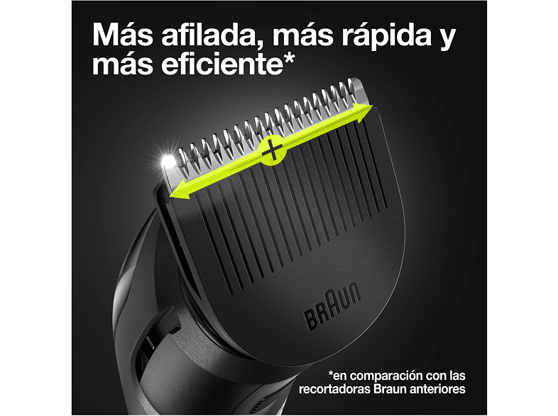 Barbero - Braun MGK5380, Recortadora de barba y rasuradora Corporal, 13 longitudes, Kit de viaje cuidado facial King C Gillette