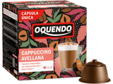 Cápsulas monodosis - Oquendo Cappuccino Avellana, 12 Cápsulas, Con sabor a avellana