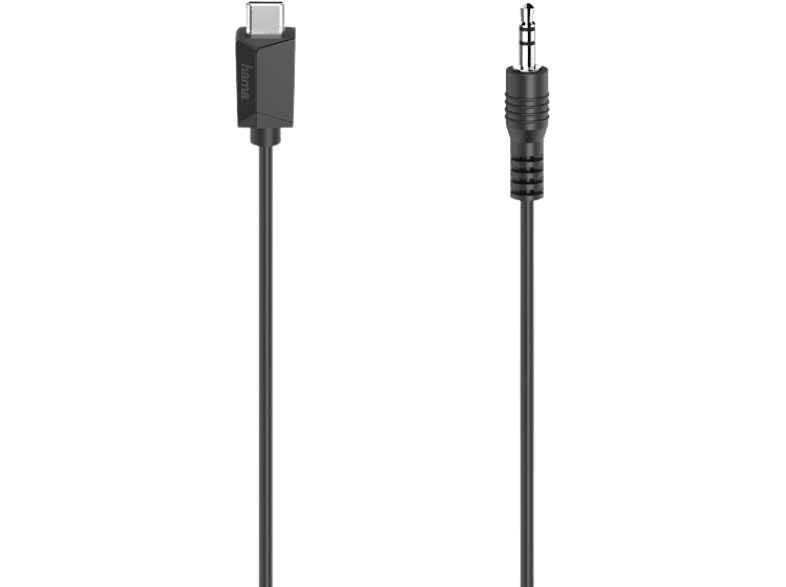 Cable audio - Hama 00200729, 0.75 m, USB-C, Jack de 3.5 mm, Transmisión HiFi, Negro