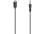 Cable audio - Hama 00200729, 0.75 m, USB-C, Jack de 3.5 mm, Transmisión HiFi, Negro