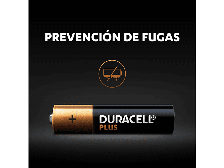 Pilas AAA - Duracell PLUS AAA LR03 / LR3, Pilas alcalinas, Pack 12 Uds, 1.5 V, MN2400, Universal, Negro