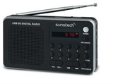 Radio portátil - Sunstech RPDS32 SL, AM/FM, USB, Plata