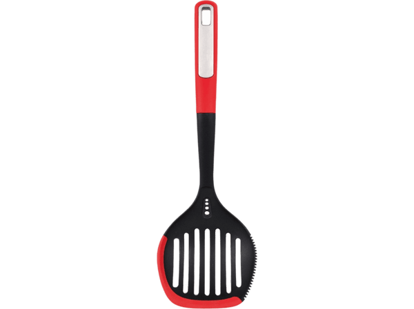 Utensilio - Bergner BG-38874-RD Mars, Espumadera, Nylon, Silicona, 33.7 cm, Negro/Rojo