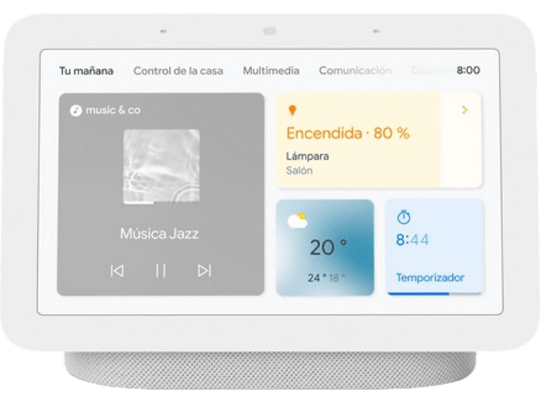 Pantalla inteligente con Asistente de Google - Google Nest Hub (2 Gen), 7, Micrófono, WiFi, Bluetooth, Tiza