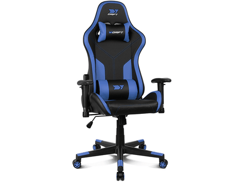 Silla gaming - Drift DR90 Pro V8, 2D (regulable en altura y anchura), Hasta 150 kg, Azul