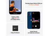 Apple iPhone 12, Azul, 128 GB, 5G, 6.1 OLED Super Retina XDR, Chip A14 Bionic, iOS