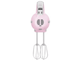 Batidora de mano - Smeg HMF01PKEU 50' Style, Eléctrica, 250 W, 9 Velocidades, Función turbo, LED, Rosa