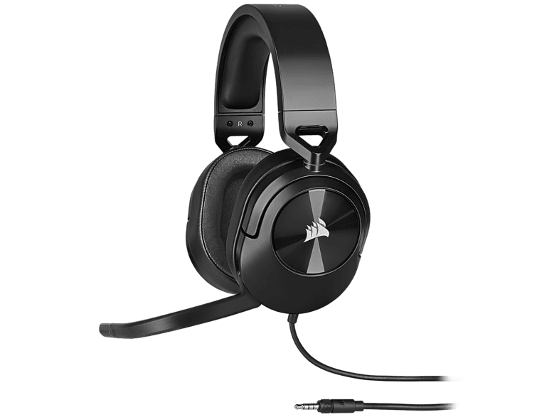 Auriculares gaming - Corsair HS55, Con Cable, Multiplataforma, 3.5 mm, Negro