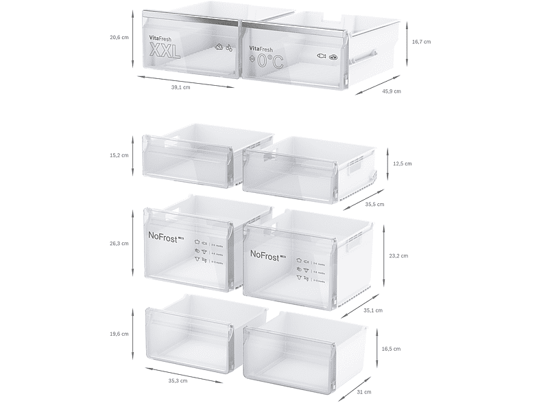 Frigorífico americano - Bosch KFN96APEA, No Frost, 605 l, 183 cm, Acero inox