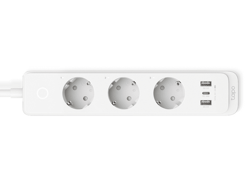 Regleta - TP-Link Tapo P300, 2300 W, 3 salidas AC Type F (CEE 7/4), Inalámbrico y alámbrico, Blanco