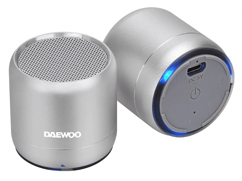 Altavoz portátil - Daewoo DBT-212 Duo, Bluetooth, 2 x 5W, Plata