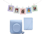 Accesorio cámara instantánea - Fujifilm Kit Instax Mini 12, Funda, 10 sobres, Cuerda,  Azul