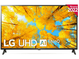TV LED 43 - LG 43UQ75006LF, UHD 4K, Procesador Inteligente α5 Gen5 AI Processor 4K, Smart TV, DVB-T2 (H.265), Negro