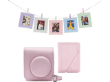 Accesorio cámara instantánea - Fujifilm Kit Instax Mini 12, Funda, 10 sobres, Cuerda,  Rosa