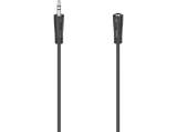 Cable audio - Hama 00200724, 3 m, Extensión, Jack de 3.5 mm, Negro