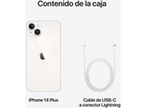 Apple iPhone 14 Plus, Blanco estrella, 256GB, 5G, 6.7  Pantalla Super Retina XDR, Chip A15 Bionic, iOS