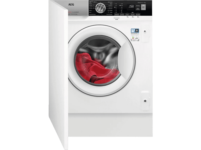 Lavadora carga frontal - AEG L7FBG842BI, Integrable, 8 kg, 1400 rpm, 15 Programas, Blanco