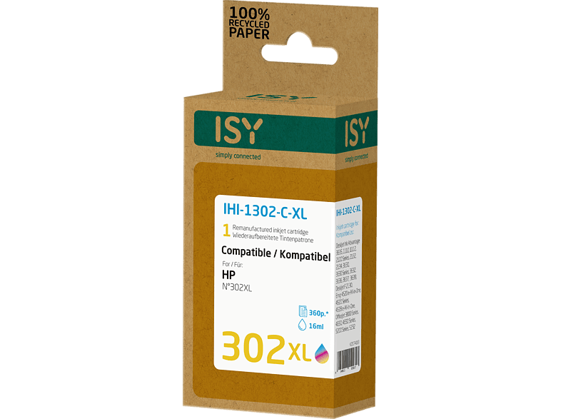 Cartucho de tinta - ISY IHI-1302-C-XL, 16ml, 360p, Color