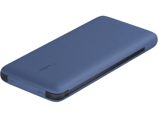 Powerbank - Belkin BPB006BTBLU, 18 W, 10.000 mAh, Cables integrados, Azul