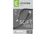 Cable USB -C - CellularLine Soft, USB - C, Para iPhone, 1'2 m, Negro