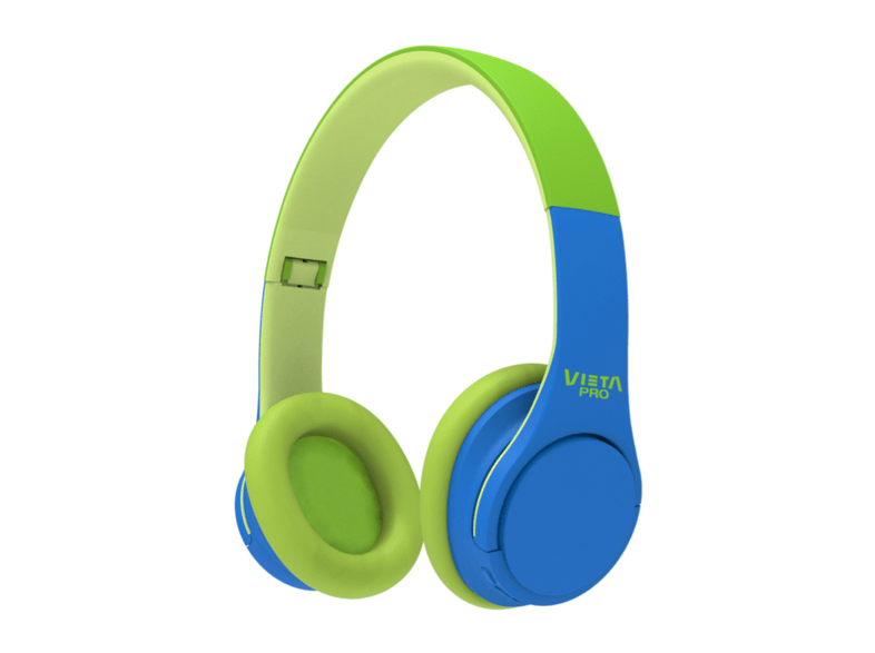 Auriculares inalámbricos - Vieta Pro Kids VHP-BT70GB, Bluetooth, 15h Autonomía, Radio FM, Verde y azul