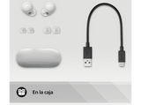 Auriculares True Wireless - Sony WFC700N, Cancelación de ruido (Noise cancelling), Estuche carga, Bluetooth, Google Assistant, Alexa, Siri, 20, Blanco