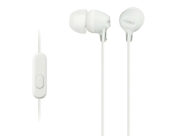 Auriculares botón - Sony MDR-EX15APW, Blanco, botón, iman de neodimio