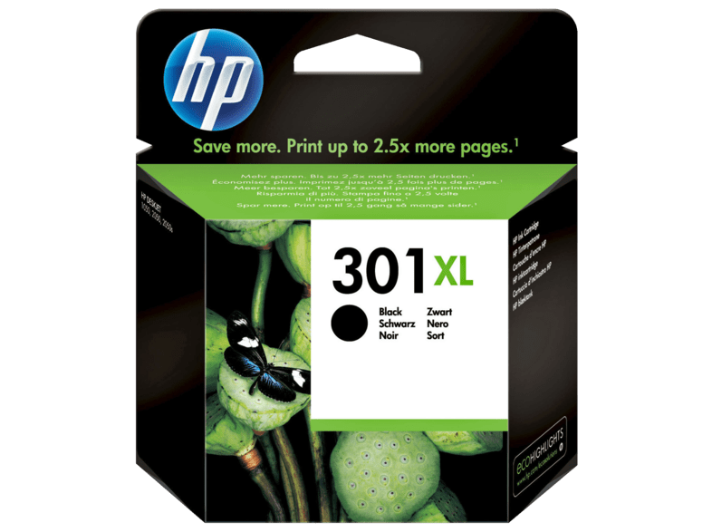Cartucho de tinta - HP 301XL, Negro, CH563EE