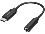 Cable audio - Hama 00205282, Enchufe USB-C, Puerto Jack de 3.5 mm, Negro
