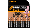Pilas AAA - Duracell PLUS MN2400 AAA LR03 / LR3, Alcalinas , 1.5 V, Paquete de 18 pilas, Negro