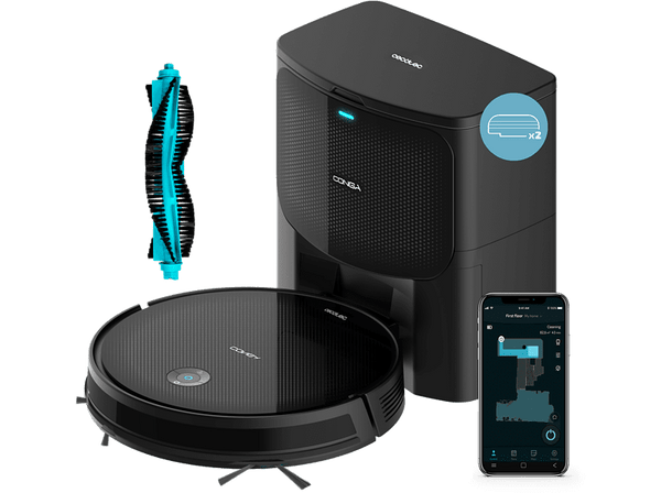 Robot friegasuelos - Cecotec Conga 2299 Ultra Home X-Treme, 4 en 1,  Incluye base de autovaciado, 3 L, 160 min, Alexa, Wi-Fi, Negro
