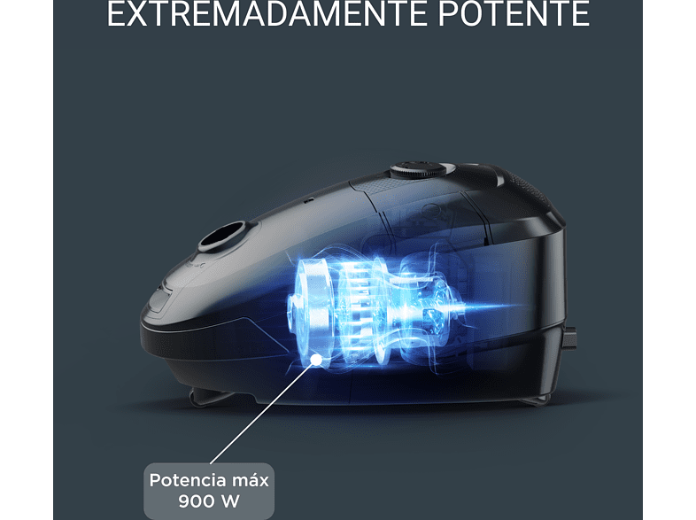 Aspirador con bolsa - Rowenta Power XXL RO3154EA, Hasta 900 W, 4.5 L, Radio acción 12 m, Rojo