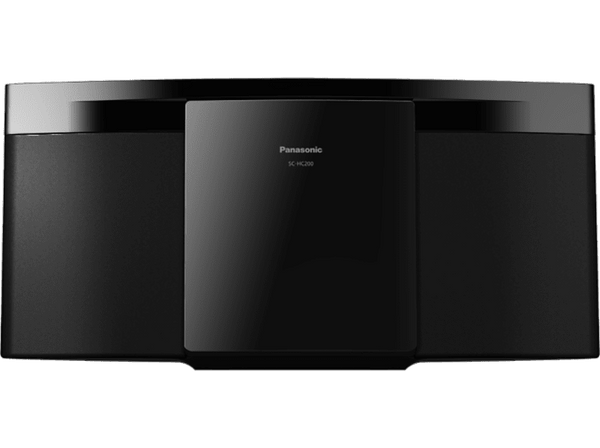 Microcadena - Panasonic SC-HC200, 2 canales, 20 W, Bluetooth, Lector CD, USB, Negro