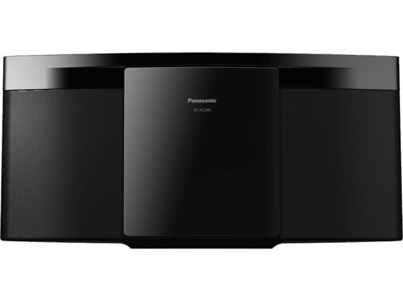 Microcadena - Panasonic SC-HC200, 2 canales, 20 W, Bluetooth, Lector CD, USB, Negro