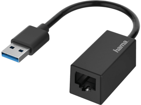 Adaptador - Hama 00200325, De USB a RJ45 Ethernet Gigabit V2, 1 Gbit/s, Negro