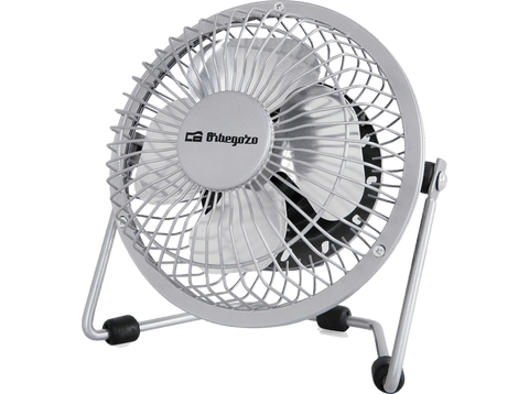 Ventilador de sobremesa - Orbegozo PW 1025, 8 W, Conexión USB, Aspas de 10 cm, Gris