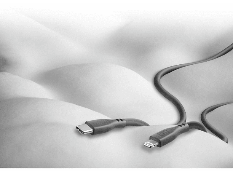 Cable USB -C - CellularLine Soft, USB - C, Para iPhone, 1'2 m, Negro