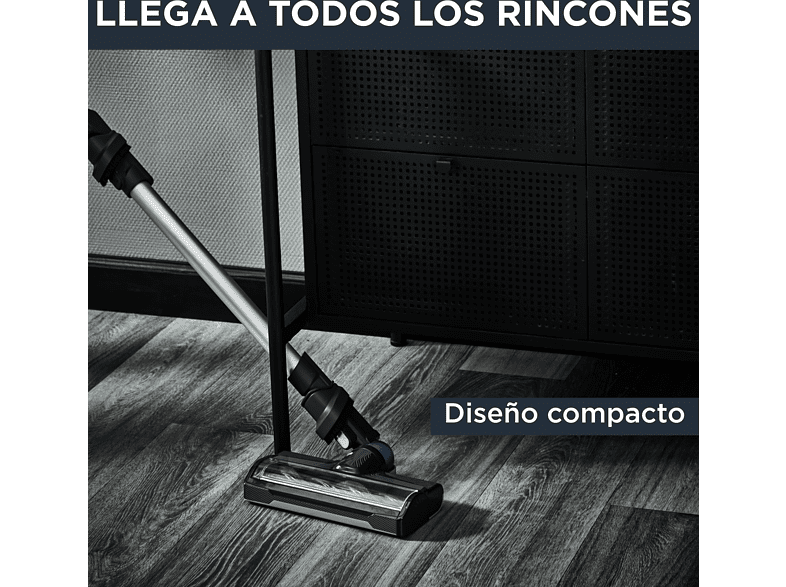 Aspirador escoba - Rowenta X-nano Essential RH1129WO, 100 W, Multisuperficies, Hasta 40 min autonomía, Tecnología ciclónica, 0.4 L, Lila y plateado