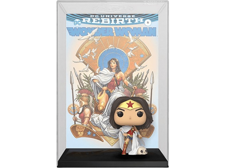 Figura - Funko POP! Wonder Woman On Throne, DC Comic, 80th Anniversary, 9 cm, Vinilo, Multicolor