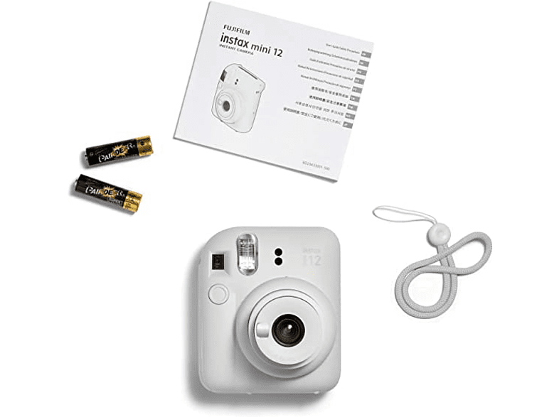 Cámara instantánea - Fujifilm Instax Mini 12, 62× 46 mm, Flash, Blanco arcilla