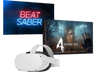 Gafas de realidad virtual - Meta Oculus Quest 2, 128 GB, 6 GB RAM, 3D, Snapdragon™ XR2 + 1 Juego Beat Saber + 1 juego Resident Evil 4, Blanco