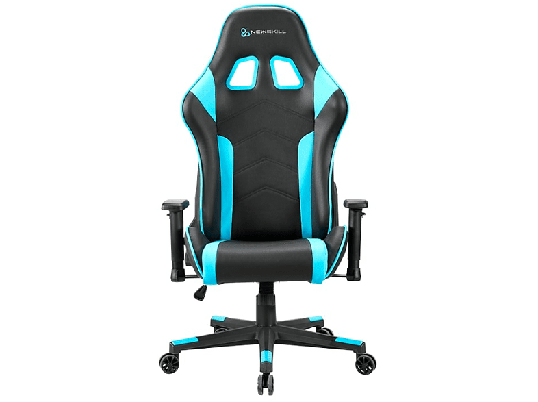Silla gaming - Newskill Kitsune, Reposabrazos 2D, Hasta 150 kg, Respaldo ajustable en 180°, Azul